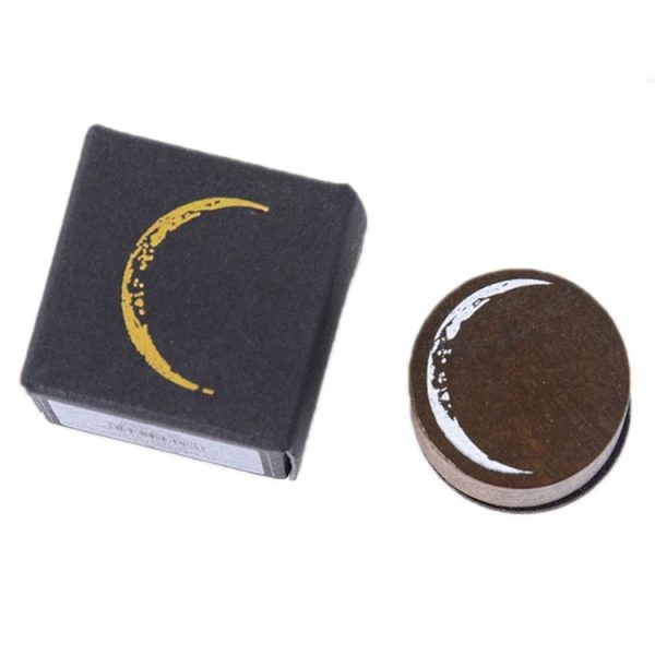Moon Phase Series Handbook Decoration DIY Wooden Stamp (Waning Moon)