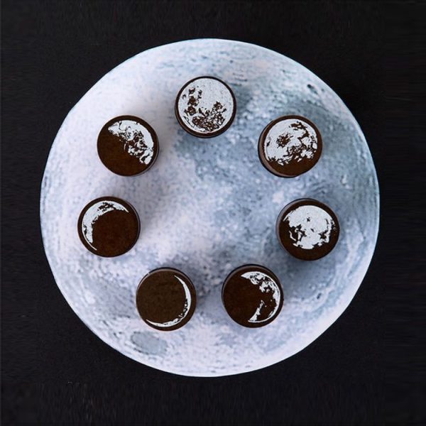 Moon Phase Series Handbook Decoration DIY Wooden Stamp (Waning Moon) - Image 3