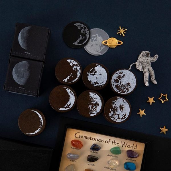 Moon Phase Series Handbook Decoration DIY Wooden Stamp (Waning Moon) - Image 4