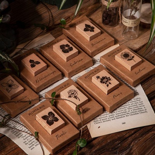 Vintage Botanical Stamp DIY Handbook Decorative Journal Beechwood Stamp (Sabrina) - Image 2