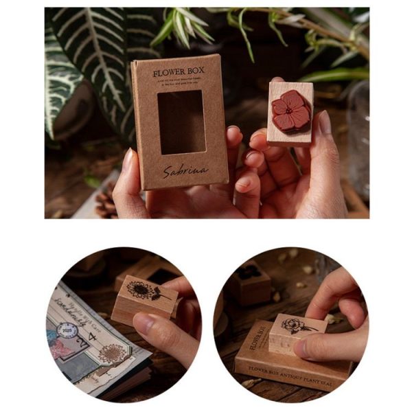 Vintage Botanical Stamp DIY Handbook Decorative Journal Beechwood Stamp (Sabrina) - Image 5