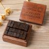 E13 28PCS / Set Vintage Wooden Alphabet and Number Diary Handbook DIY Stamps (Regular Capital)