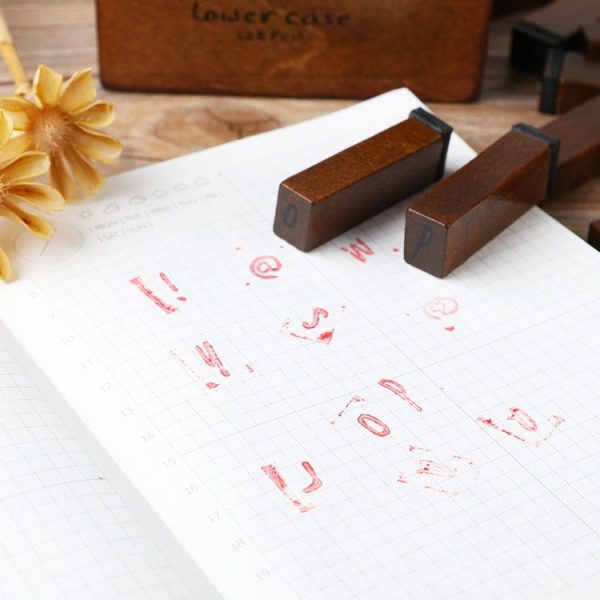 E13 28PCS / Set Vintage Wooden Alphabet and Number Diary Handbook DIY Stamps (Regular Capital) - Image 6