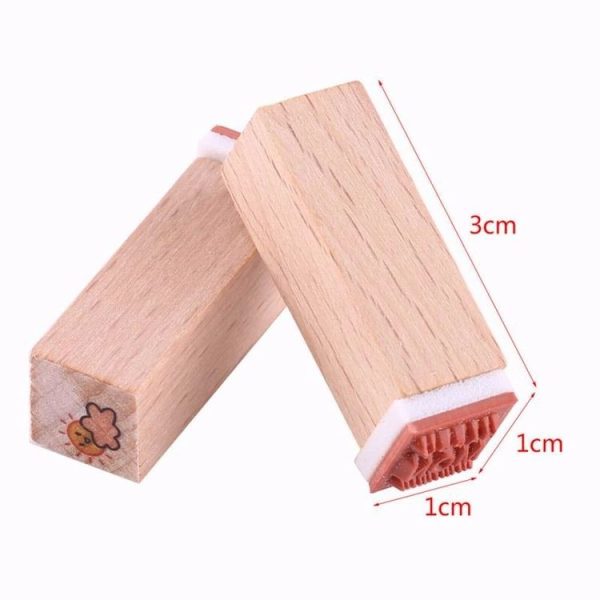 2 Sets D25 12PCS / Set Wooden Cartoon Handbook Decoration Stamps (D) - Image 3