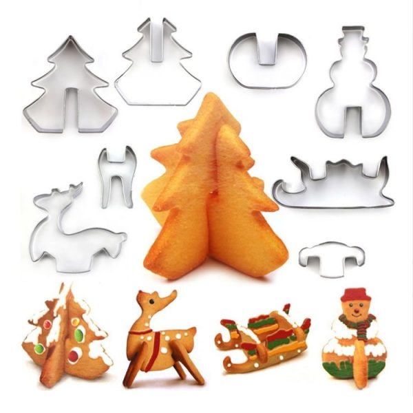 Stainless Steel 3D Stereo Cookie Mold Christmas Cookie Baking Appliance (Large)