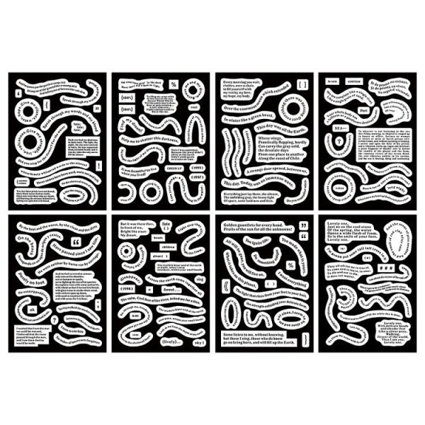 1 Sets Handbook DIY Vintage Text Sticker Material Pack (Curve)