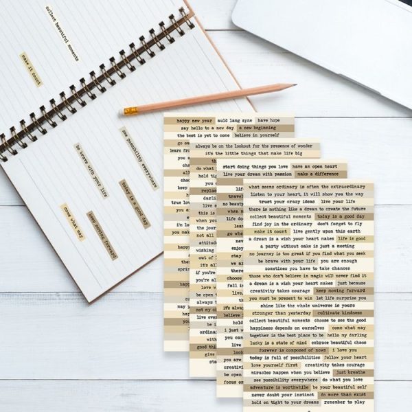 1 Sets Handbook DIY Vintage Text Sticker Material Pack (Curve) - Image 5