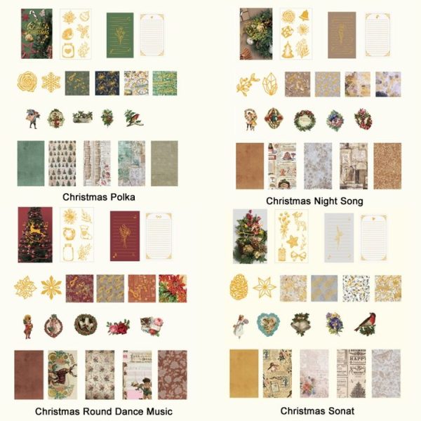 2 Sets Christmas Medallion Sticker With Foil Seal Handbook Material Pack (Christmas Polka) - Image 2