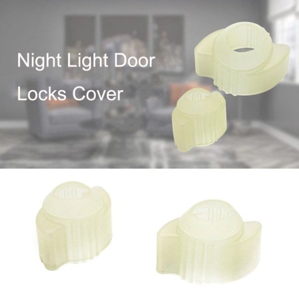 Night Light Door Locks Cover Thickened Anti-Collision Pad Door Lock Protective Cover (Transparent) - Image 2