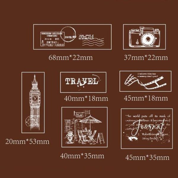 MOCARD 7 In 1 Wooden Stamp Set Handbook DIY Material (Senyu Traveler) - Image 2