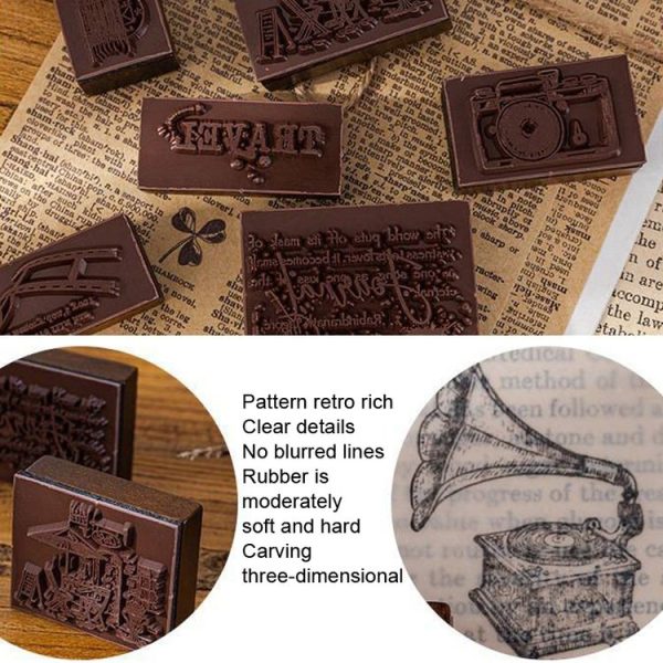MOCARD 7 In 1 Wooden Stamp Set Handbook DIY Material (Senyu Traveler) - Image 4