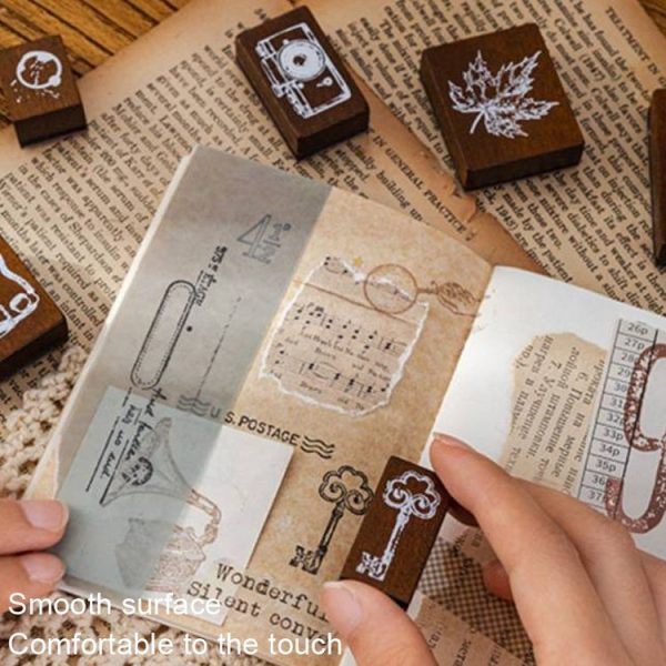 MOCARD 7 In 1 Wooden Stamp Set Handbook DIY Material (Senyu Traveler) - Image 5