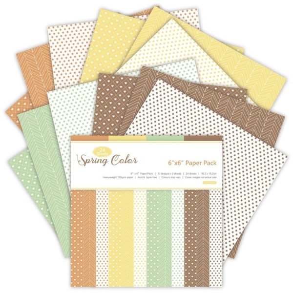2 Sets 6 Inch Scrapbooking Background Paper Art Handmade Crafts (Spring Color 02) - Image 2