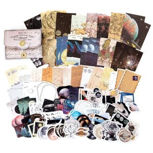 MMK17F Vintage Sticky Note Stickers DIY Handbook Material Set (Universe)