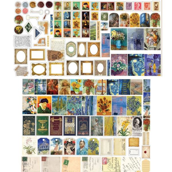 276 In 1 Vintage Oil Painting Handbook Material Kit Sticker Collage Set (SH002) - Image 4