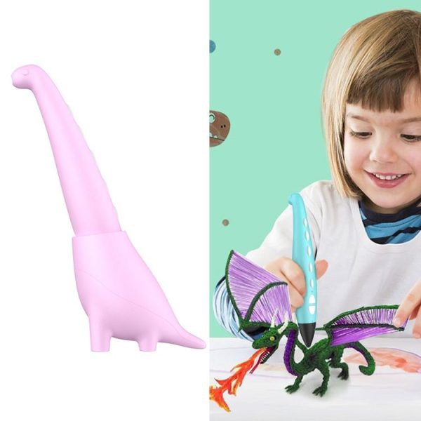 Dinosaur Toy Children 3D Printing Pen Low Temperature Painting Brush (Pink)