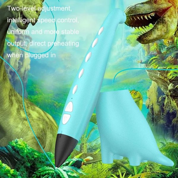 Dinosaur Toy Children 3D Printing Pen Low Temperature Painting Brush (Pink) - Image 7