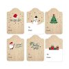 300PCS / Roll Rectangular Shaped Christmas Decoration Stickers Holiday Gift Tag Tape (Cowhide) - Image 2