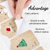 300PCS / Roll Rectangular Shaped Christmas Decoration Stickers Holiday Gift Tag Tape (Cowhide) - Image 4