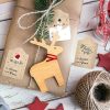 300PCS / Roll Rectangular Shaped Christmas Decoration Stickers Holiday Gift Tag Tape (Cowhide) - Image 5