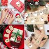 300PCS / Roll Rectangular Shaped Christmas Decoration Stickers Holiday Gift Tag Tape (Cowhide) - Image 6