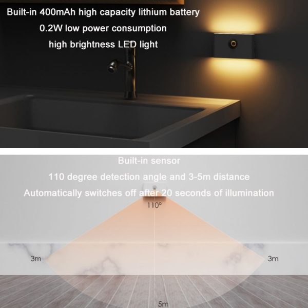 Human Infrared Smart Sensor Wireless Magnetic LED Night Light (Round Lens) - Image 5