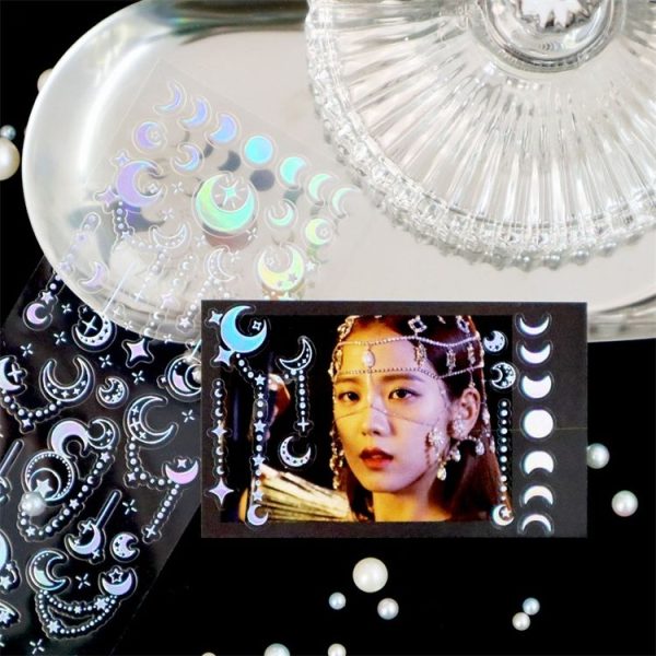 3 PCS Laser Stereo DIY Stickers Set Handbook Decorative Material Stickers (Lace Rose) - Image 5