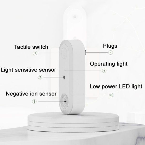 Negative Ion Air Purification Intelligent Sensor LED Night Light (EU Plug) - Image 3