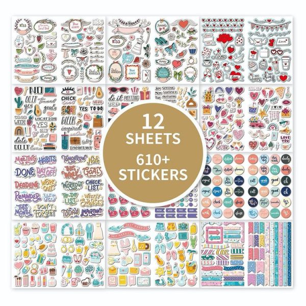 610PCS / Set Love Wedding Scrapbook Stickers Wedding Planner Decorative Strickers