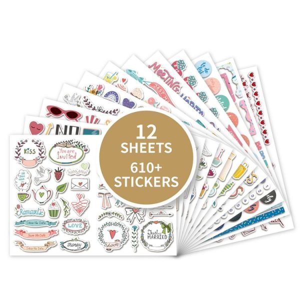 610PCS / Set Love Wedding Scrapbook Stickers Wedding Planner Decorative Strickers - Image 2
