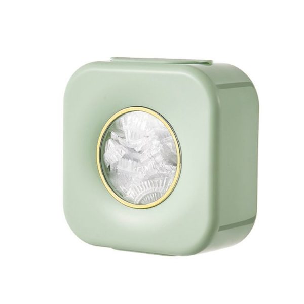 Large Capacity Kitchen Cling Wrap Organiser Wall Mounted Shower Cap Storage Shelf (Green)