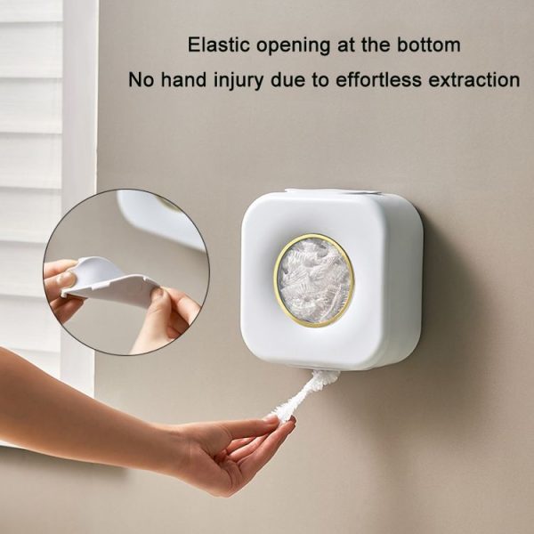 Large Capacity Kitchen Cling Wrap Organiser Wall Mounted Shower Cap Storage Shelf (Green) - Image 3