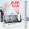 Mirror Surface LED Radio Projection Alarm Clock with Temperature & Humidity Display (Gold+White Characters) - Image 2