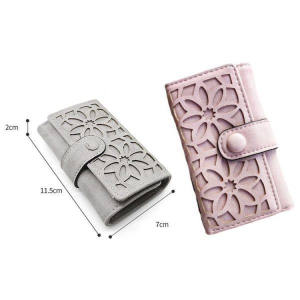 PU Multi-functional Triple Fold Buckle Women Key Bag (Green) - Image 3
