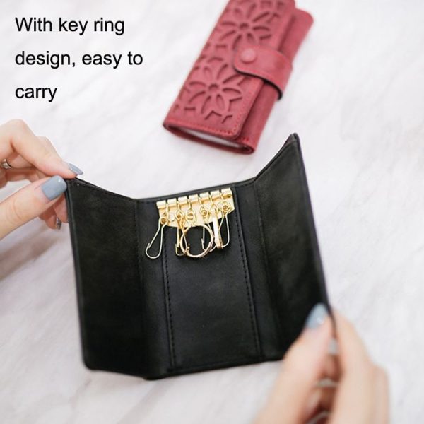 PU Multi-functional Triple Fold Buckle Women Key Bag (Green) - Image 4