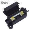 10pcs Small Fork Bolt Fuse Block Car Air Conditioning All The Way Fuse Box Fuse Holder (Black)