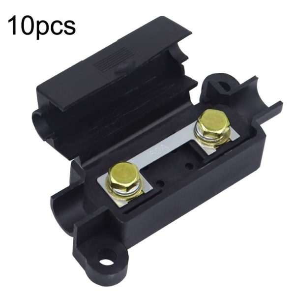 10pcs Small Fork Bolt Fuse Block Car Air Conditioning All The Way Fuse Box Fuse Holder (Black)