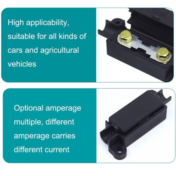 10pcs Small Fork Bolt Fuse Block Car Air Conditioning All The Way Fuse Box Fuse Holder (Black) - Image 5