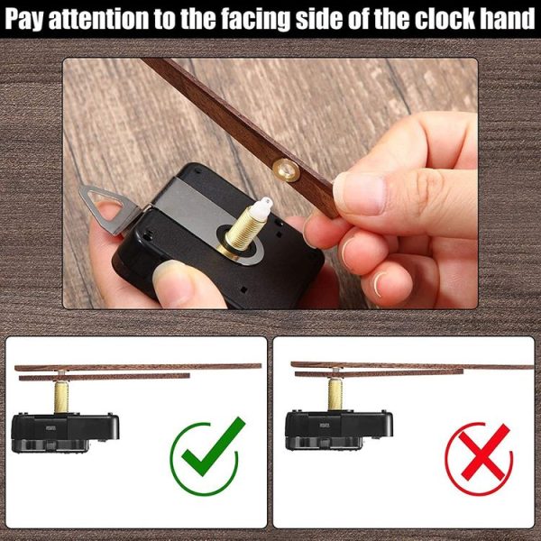 Quartz Clock Dial Repair Kit DIY Wall Clock Parts, Spec: Movement+S01 Wooden Needle - Image 4