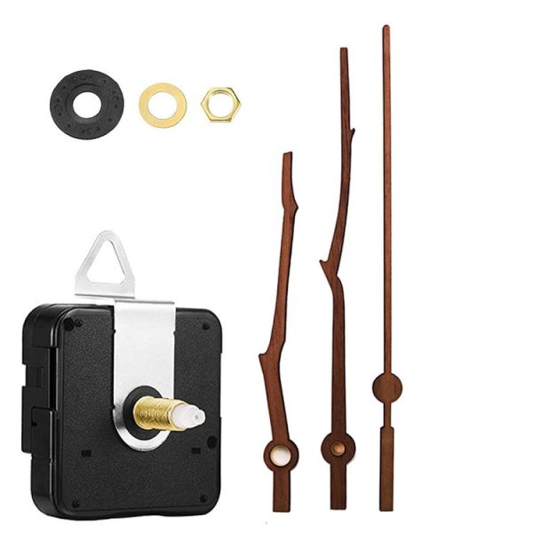 Quartz Clock Dial Repair Kit DIY Wall Clock Parts, Spec: Movement+S02 Wooden Needle