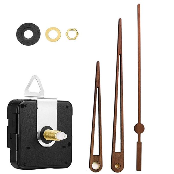 Quartz Clock Dial Repair Kit DIY Wall Clock Parts, Spec: Movement+S04 Wooden Needle