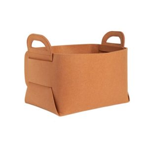 Home Clutter Felt Folding Storage Baskets, Size: Large (Brown)