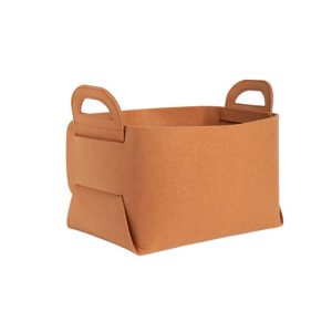 Home Clutter Felt Folding Storage Baskets, Size: Small (Brown)