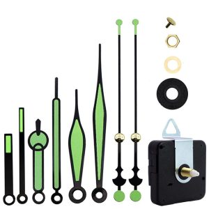 Shaft Length 18.5mm Quartz Clock Silent Movement + Luminous Hands DIY Kit, Spec: Movement+3 Sets Needles