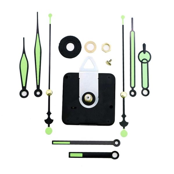 Shaft Length 18.5mm Quartz Clock Silent Movement + Luminous Hands DIY Kit, Spec: Movement+3 Sets Needles - Image 4