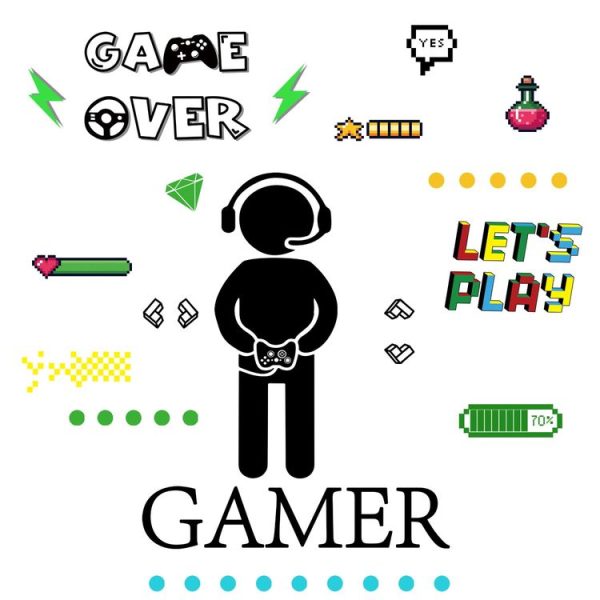 ZSG201 Gamepad Luminous Sticker Living Room Bedroom Self-adhesive Luminous Decorative Wall Sticker, Color: Green Light - Image 2