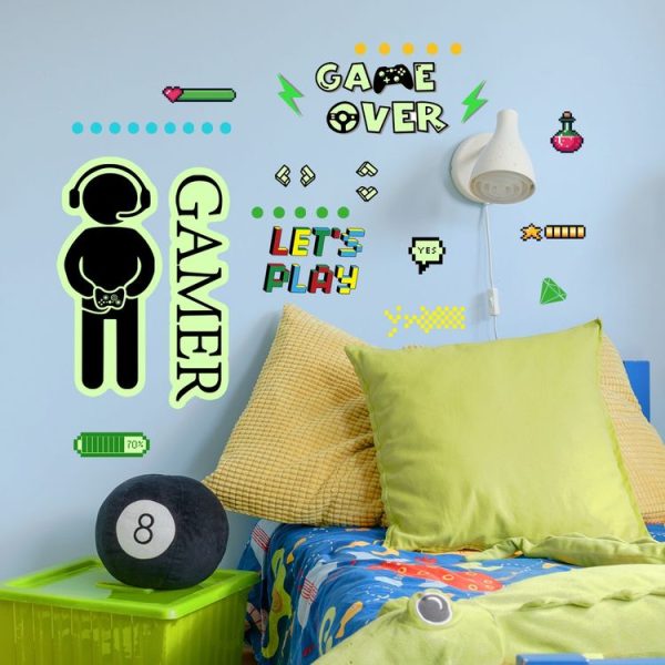 ZSG201 Gamepad Luminous Sticker Living Room Bedroom Self-adhesive Luminous Decorative Wall Sticker, Color: Green Light - Image 5