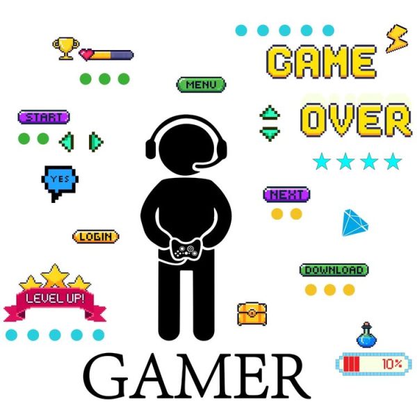 ZSG201 Gamepad Luminous Sticker Living Room Bedroom Self-adhesive Luminous Decorative Wall Sticker, Color: Blue Light - Image 2