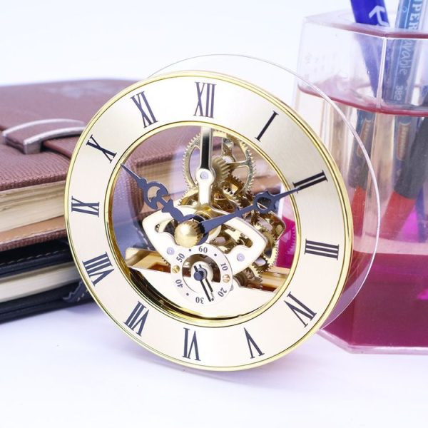 Metal See-through Quartz Clock Gear Clock DIY Accessories 97mm Golden Clock Head - Image 3