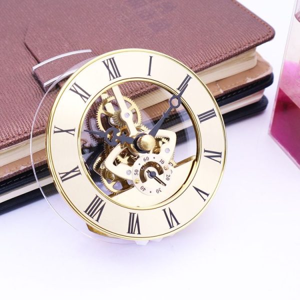 Metal See-through Quartz Clock Gear Clock DIY Accessories 97mm Golden Clock Head - Image 4